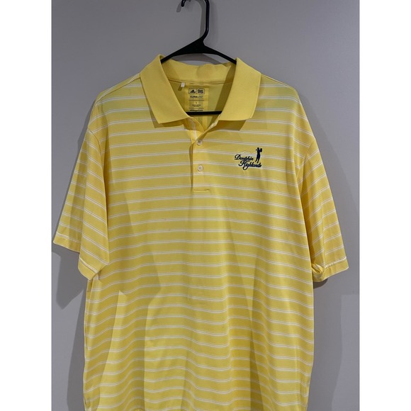 Mens Large Adidas Golf Polo Dauphin Highlands Yellow - Picture 1 of 3